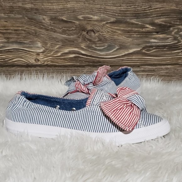 New Converse Knot Slip On Sneakers Red White Blue - Picture 6 of 8